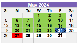 District School Academic Calendar for Midland Excel Campus for May 2024