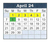 District School Academic Calendar for Benton Central Jr-sr High Sch for April 2024