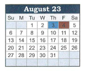 District School Academic Calendar for Benton Central Jr-sr High Sch for August 2023