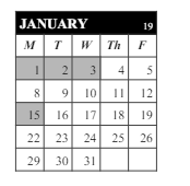 District School Academic Calendar for Middle School Alternative Prog for January 2024