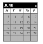 District School Academic Calendar for Middle School Alternative Prog for June 2024
