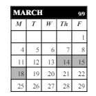 District School Academic Calendar for Middle School Alternative Prog for March 2024