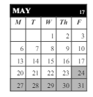 District School Academic Calendar for Middle School Alternative Prog for May 2024