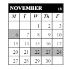 District School Academic Calendar for Middle School Alternative Prog for November 2023