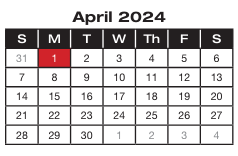 District School Academic Calendar for Project Excel Alternative for April 2024