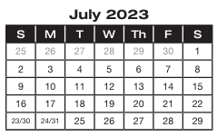 District School Academic Calendar for Project Excel Alternative for July 2023
