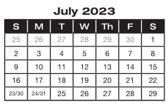 District School Academic Calendar for Longfellow Elementary for July 2023