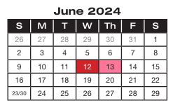 District School Academic Calendar for Project Excel Alternative for June 2024