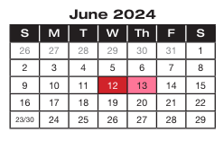 District School Academic Calendar for Longfellow Elementary for June 2024