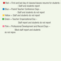 District School Academic Calendar Legend for Urban Waldorf Elementary