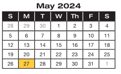 District School Academic Calendar for Audubon Middle for May 2024