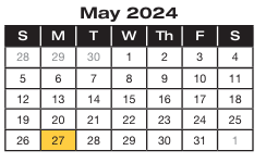 District School Academic Calendar for Project Excel Alternative for May 2024