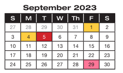 District School Academic Calendar for Longfellow Elementary for September 2023