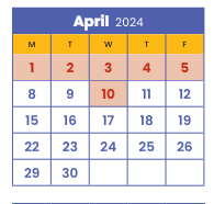 District School Academic Calendar for Green Central Park Elementary for April 2024