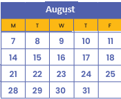 District School Academic Calendar for Dowling Elementary for August 2023
