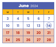 District School Academic Calendar for Green Central Park Elementary for June 2024