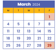 District School Academic Calendar for Dowling Elementary for March 2024