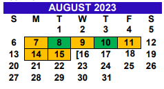 District School Academic Calendar for Cantu Elementary for August 2023