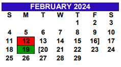 District School Academic Calendar for Alton Memorial Jr High for February 2024