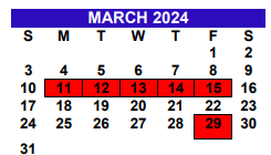District School Academic Calendar for Alton Memorial Jr High for March 2024