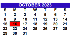 District School Academic Calendar for Cantu Elementary for October 2023