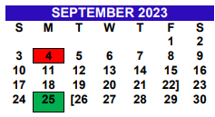 District School Academic Calendar for Bryan Elementary for September 2023