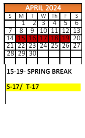 District School Academic Calendar for Er Dickson Elementary School for April 2024