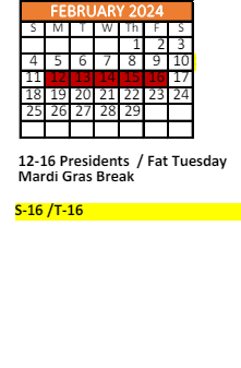 District School Academic Calendar for Lillie B Williamson High School for February 2024