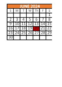 District School Academic Calendar for Martha Thomas Elementary School for June 2024