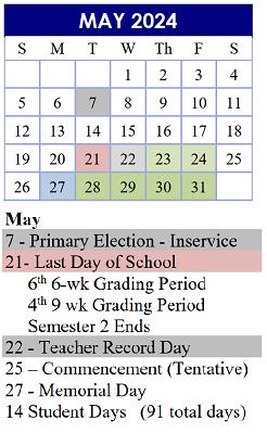 District School Academic Calendar for Arlington Heights Elementary School for May 2024