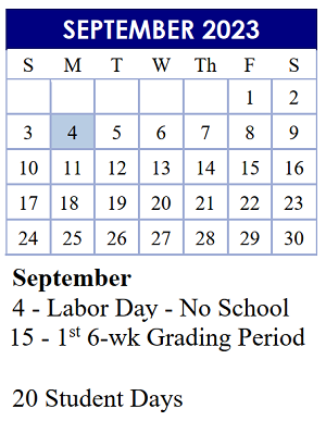 District School Academic Calendar for Arlington Heights Elementary School for September 2023