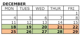 District School Academic Calendar for Vail High (CONT.) for December 2023