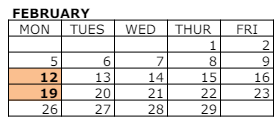District School Academic Calendar for Montebello Intermediate for February 2024