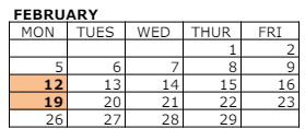 District School Academic Calendar for Suva Intermediate for February 2024