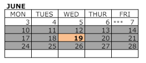 District School Academic Calendar for Bell Gardens Intermediate for June 2024