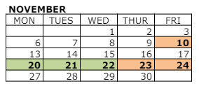District School Academic Calendar for La Merced Intermediate for November 2023
