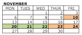 District School Academic Calendar for Bell Gardens High for November 2023