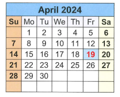 District School Academic Calendar for Loveless Academic Magnet Program High School for April 2024