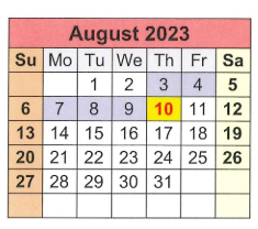 District School Academic Calendar for Loveless Academic Magnet Program High School for August 2023