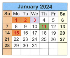 District School Academic Calendar for Loveless Academic Magnet Program High School for January 2024
