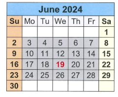 District School Academic Calendar for Loveless Academic Magnet Program High School for June 2024
