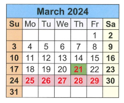 District School Academic Calendar for Loveless Academic Magnet Program High School for March 2024