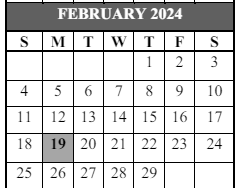 District School Academic Calendar for Wayland Bonds Es for February 2024