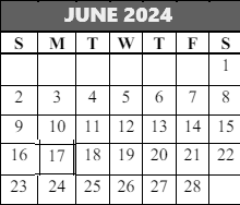 District School Academic Calendar for Wayland Bonds Es for June 2024