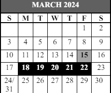 District School Academic Calendar for Wayland Bonds Es for March 2024
