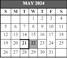 District School Academic Calendar for Wayland Bonds Es for May 2024
