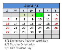 District School Academic Calendar for Paul Hadley Middle Sch for August 2023