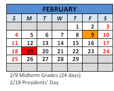 District School Academic Calendar for Paul Hadley Middle Sch for February 2024