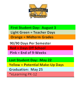 District School Academic Calendar Legend for Paul Hadley Middle Sch