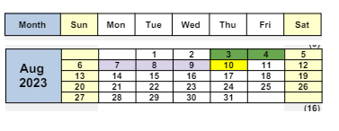 District School Academic Calendar for Cambridge Elementary for August 2023
